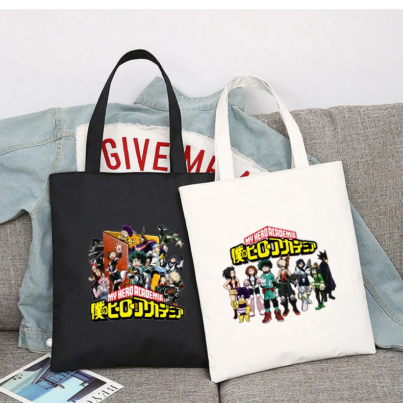 

Anime My Hero Academia Shopping Bag Handbag Foldable Reusable Cloth Shopper Harajuku Style Bag Student Canvas Tote Bag