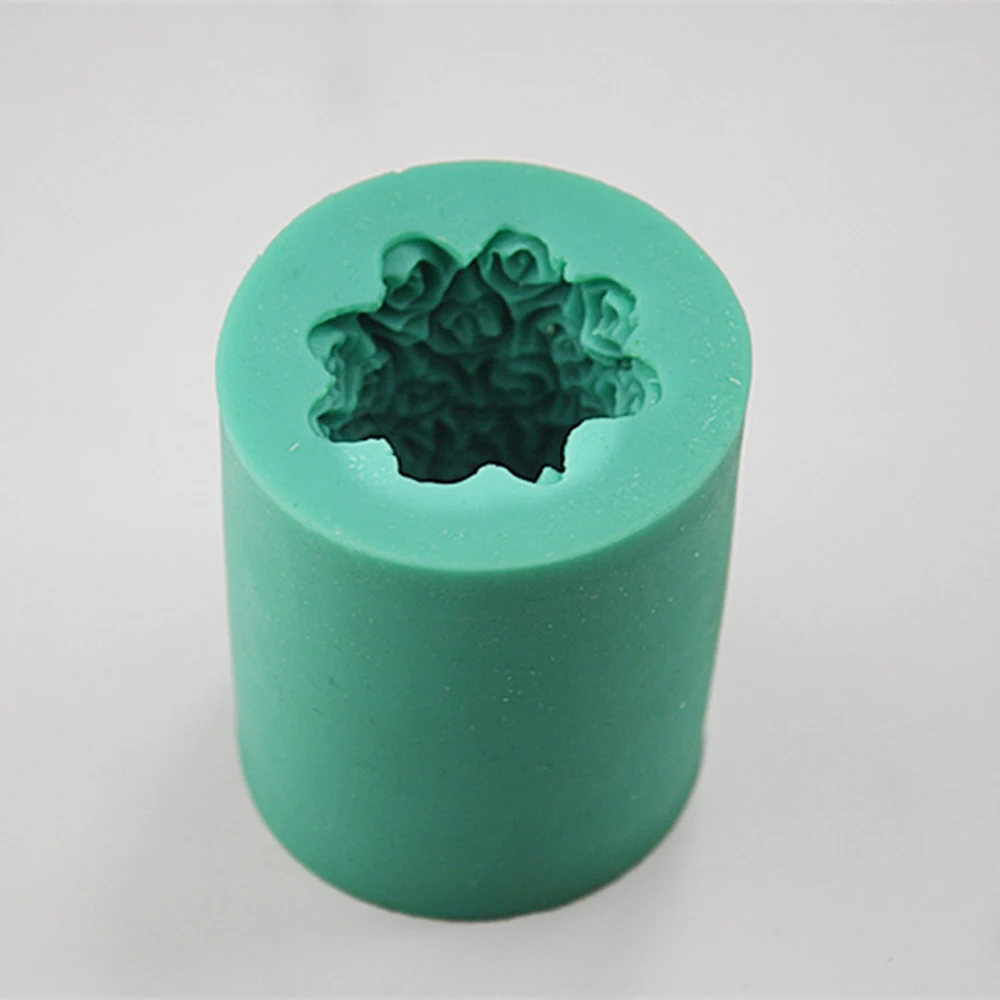 3D цилиндрическая Роза в форме свечи фотоформа для изготовления свечей виде