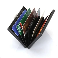 solid color metal rfid blocking wallet anti scan contactless credit card holder bank card protector case portable card holder