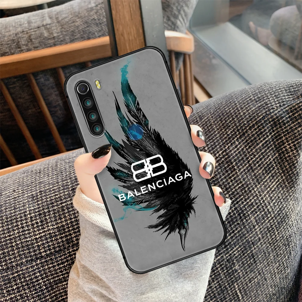 

French luxury brand Phone Case Cover Hull For XIAOMI Redmi 7 7a 8 8a 9 9a NOTE 6 7 8 8t 9 9s Pro Max 4X black Etui Silicone Cell