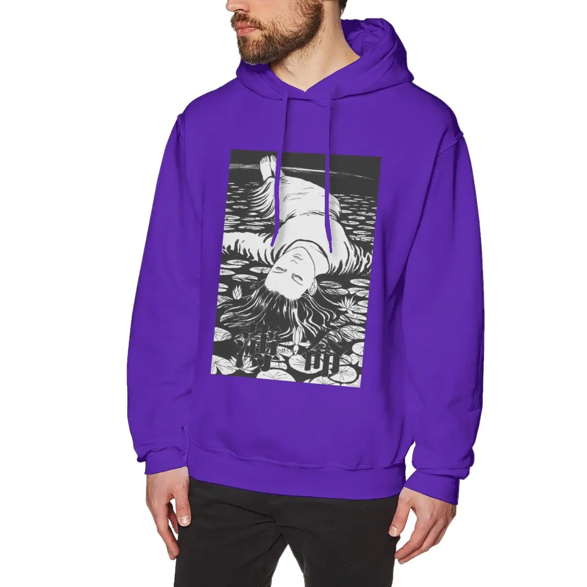 purple Crewneck Junji Ito Dying Young Sweatshirt Новинка года на заказ для мужчин - Цвет: purple