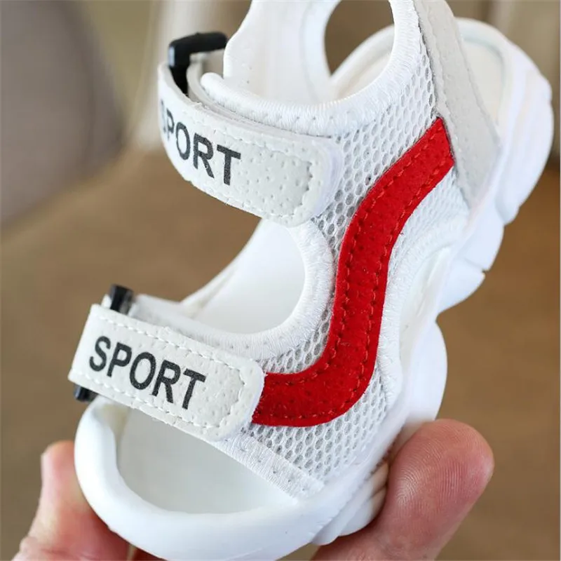 

2021 Children's Summer Boys Leather Sandals Letter Baby Flat Kid Beach Shoes Kids Sports Soft Non-Slip Casual Toddler Sandals