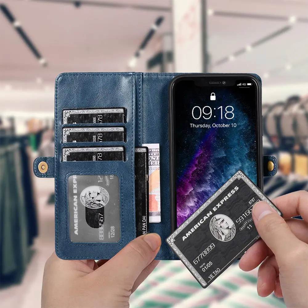Роскошный чехол-бумажник для Samsung Galaxy A50 A70 S8 S9 S10 Plus Note 10 чехол iPhone 11 Pro XS MAX XR X 7 8 6