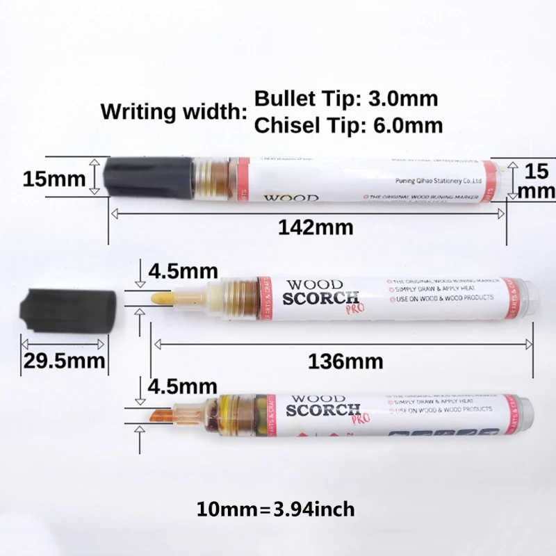 

Wood Burning Marker Pen for DIY Scorch Marker Painting Replace Wood Burning Iron Tool Fine Tip Scorch Pen