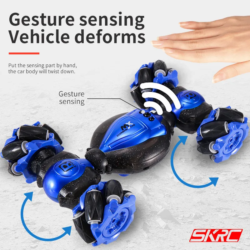 

4WD RC Stunt Car Watch Control Gesture Induction Deformable Electric RC Drift Car Transformer Car Toys for Kids with LED Light