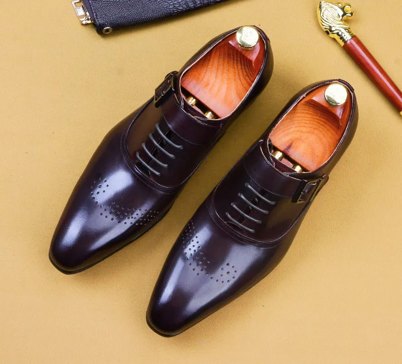 Мужские классические туфли из натуральной кожи свадебные лоферы коричневые