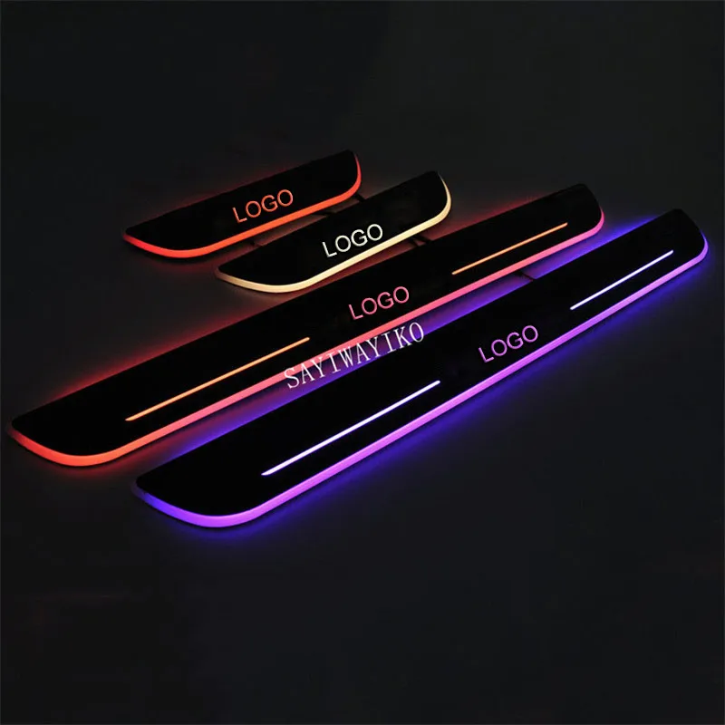 

4PCS Acrylic Moving LED Welcome Pedal Car Scuff Plate Pedal Door Sill Pathway Light For Nissan X-trail T32 2016 2017 2018