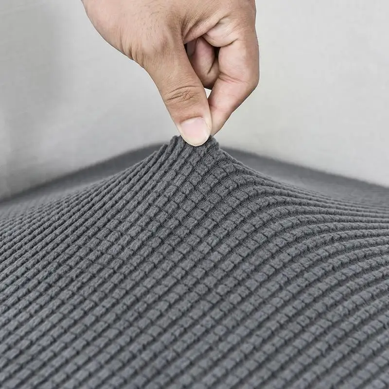 

Grey Color Sofa Seat Cushion Cover Sofa Cover for Living Room Furniture Protector Polar Fleece Jacquard Thick Stretch Removable