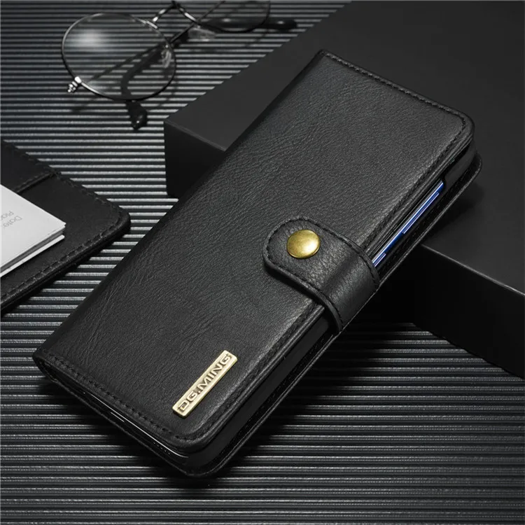 Black Откидной Чехол для samsung Galaxy A70 A50 A40 A30 A20 A10 Магнитный класса люкс из искусственной кожи Подставка бумажник съемный 2 в 1 карты Чехол - Цвет: Black