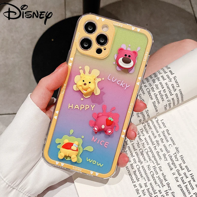 

Disney Couple Cute Strawberry Bear Pooh Phone Case Cover for iPhone7/8P/SE/X/XR/XS/XSMAX/11PROMAX/12Pro/12mini Phone Case Cover