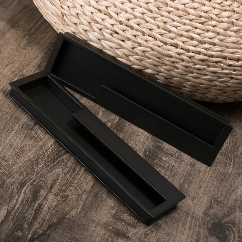 Zinc Alloy Cabinet Handles Hidden Furniture handle Invisible Drawer Pulls Gold Black Gray Door handles | Обустройство дома