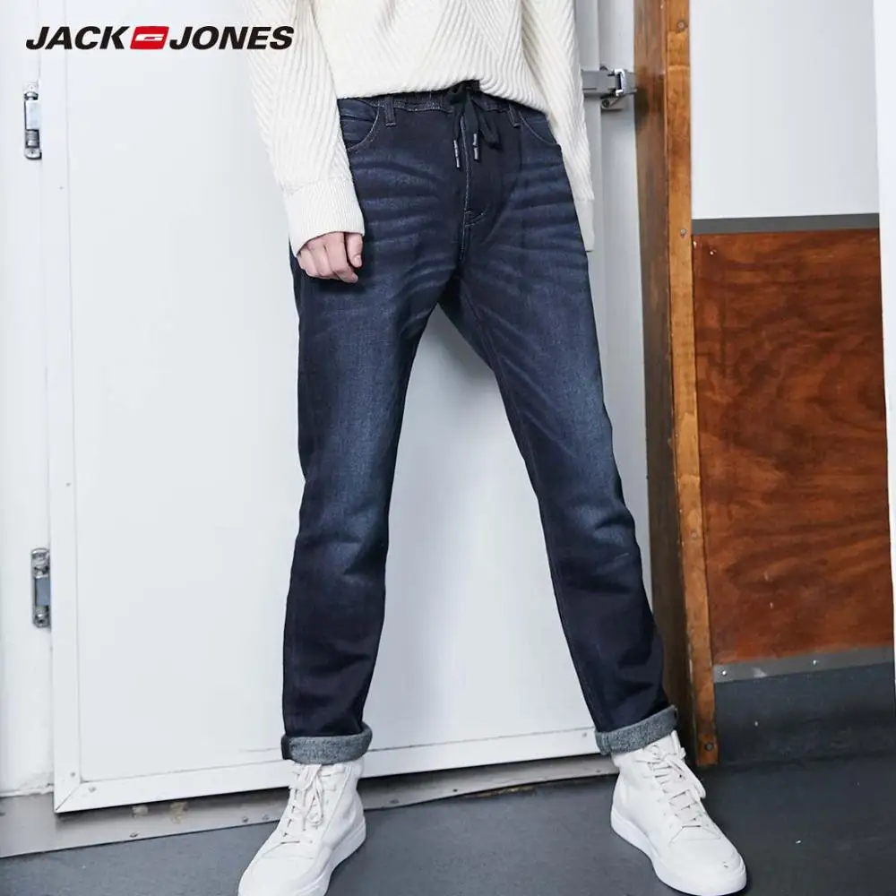 Джинсы JackJones мужские стрейчевые хлопок теплые брюки из денима уличная одежда