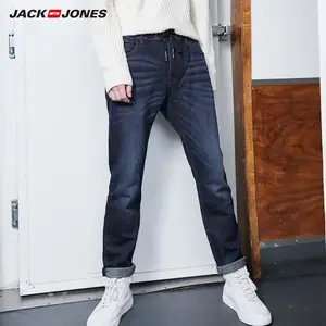 Джинсы JackJones мужские стрейчевые, хлопок, теплые брюки из денима, уличная одежда, 219332586