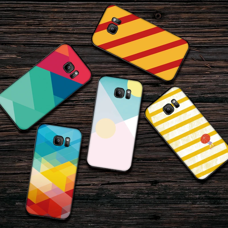 Для samsung S6 S7 Edge чехол для телефона художественный тренд цветной блок заклинания S8