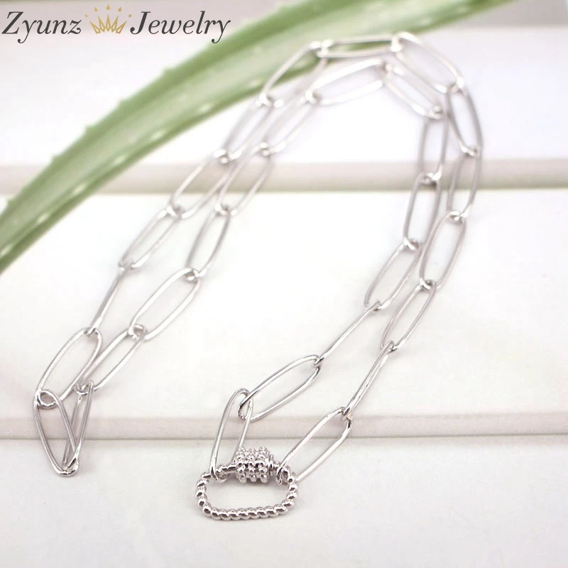 

3PCS, Oval Shape Buckle Lock Screw Clasps Necklace, Chunky Lock Chain Necklace Women Statement Punk Boho Jewelry