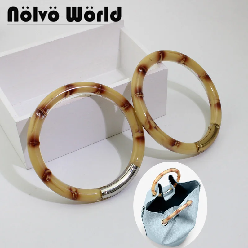 4 10 штук новинка 2 цвета 5 дюйма Бамбуковая сумка из смолы луцитовые верхние ручки