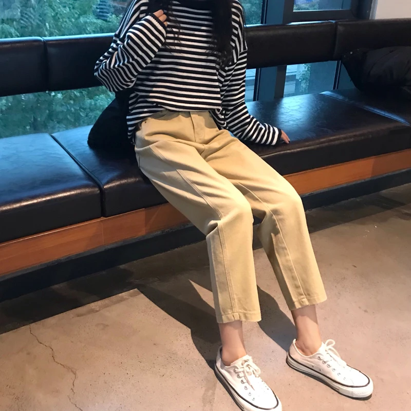 Джинсы Женские однотонные модные элегантные подходящие ко всему