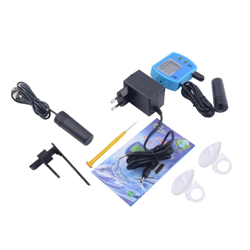 

Digital LCD Online PH TEMP Meter Acidimeter Aquarium Drinking Water Quality Monitor 0.01 PH Electrode Analyzer EU Plug