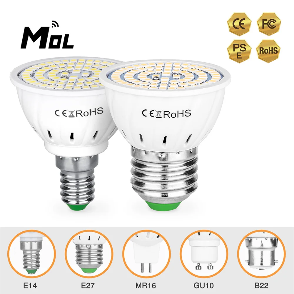 MOL E27  220V 10pcs LED Lamp Cup Spotlight 80LED  Light Chandelier Replace Halogen Bulb images - 6