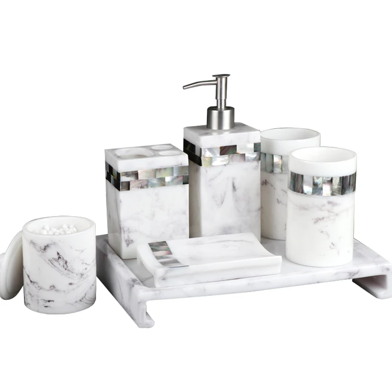 Современный набор из 5 предметов в виде натуральной керамической оболочки