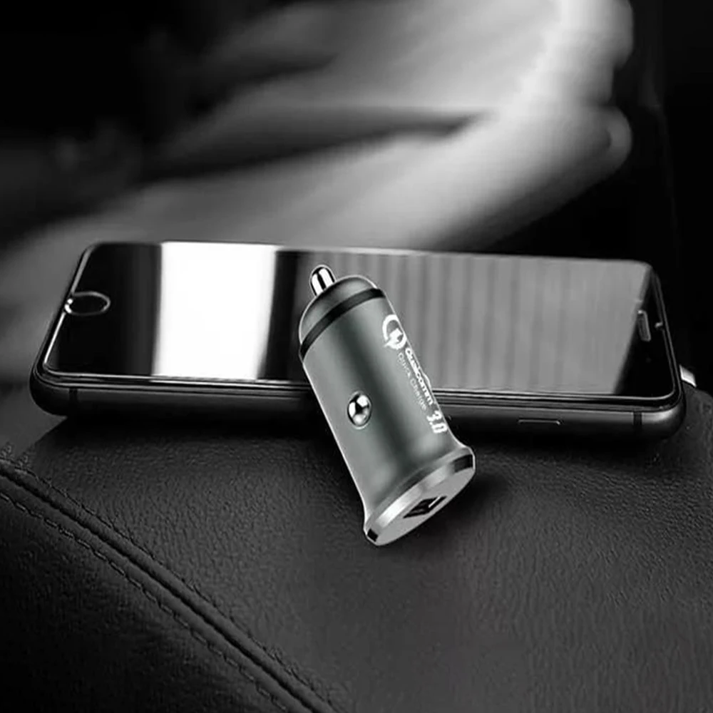 Автомобильное зарядное устройство Qualcomm Quick Charge QC3.0 быстрое металлическое для