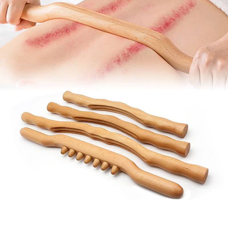 4 шт. массаж скребком гуаша палка из бука задняя часть плеча шеи талии ног