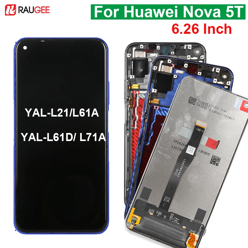 

ЖК-дисплей для huawei Nova 5 t, сенсорный экран, новый дигитайзер, замена экрана для Huawei Nova 5 t YAL-L21 Yale L61A/L71A/L16D