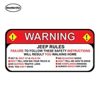 HotMeiNi 13 см x 6,3 см для Jeep Rules Предупреждение ющая наклейка Wrangler Sahara забавная виниловая Водонепроницаемая наклейка для автомобиля