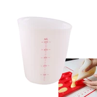 500ml food silicone measuring cup visible semi transparent double scale soft measuring cup macaron soft milk accessories cup