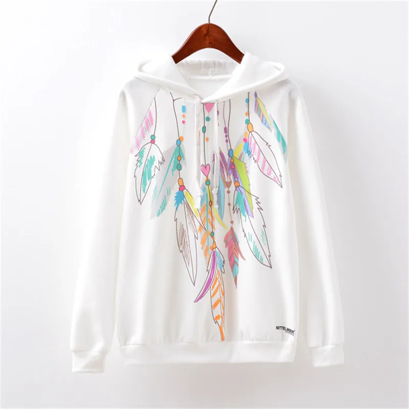 Женский свитшот с длинным рукавом и принтом кошек | Женская одежда