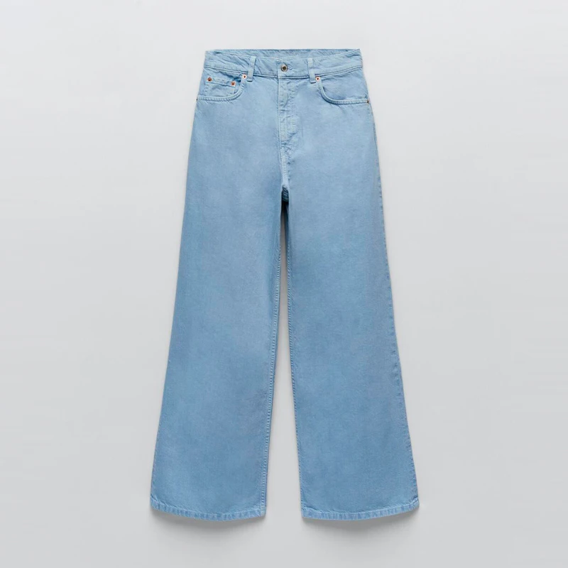 

2021 Spring New Woman Fashion Vintage Streetwear Loose High Waist Wide Leg Boyfriend Jeans For