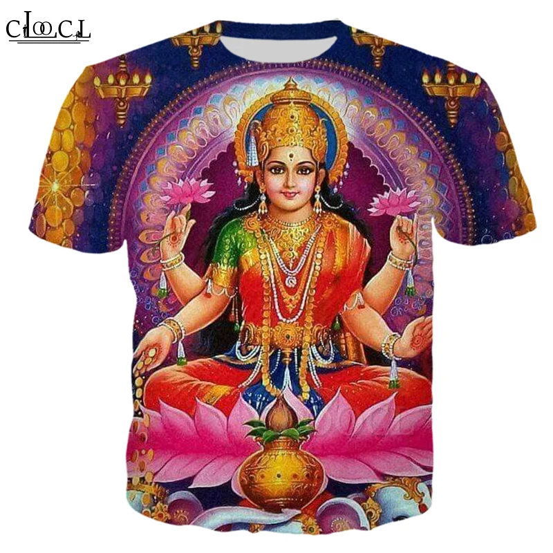 

CLOOCL Indian Goddess 3D Print Mens Women T Shirt Harajuku Fashion Short Sleeve Shirt Summer Hot Selling Unisex All-match Tops