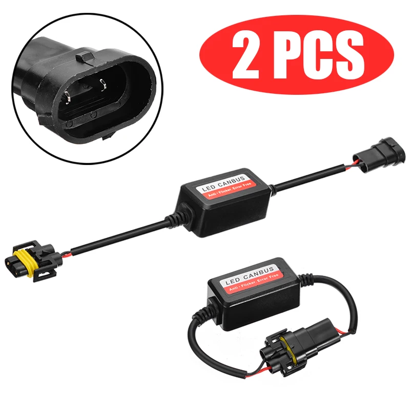 2 шт. DC 9-36 в H8 H9 H11 LED декодер фары CAN-BUS EMC предупреждающий компенсатор конденсатор резистор с защитой от мерцания аксессуары