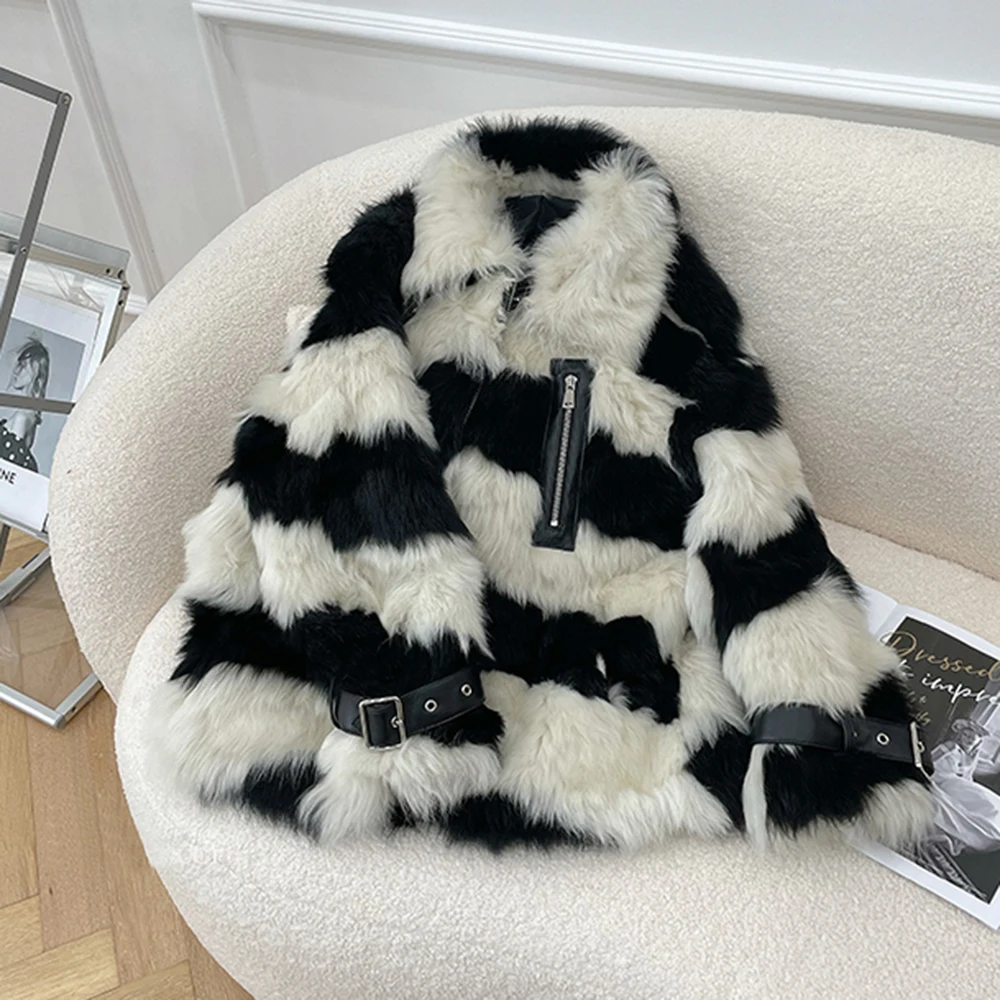 JAZZEVAR New Natural Sheepskin winter Jacket high fashion street Women Real Fur Outerwear Female Tuscany leather with fur coat