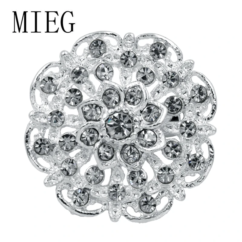 Бренд MIEG, прозрачные стразы, Bijoux, булавки, броши в виде цветка для женщин, украшение для свадебной вечеринки, очаровательное ювелирное изделие