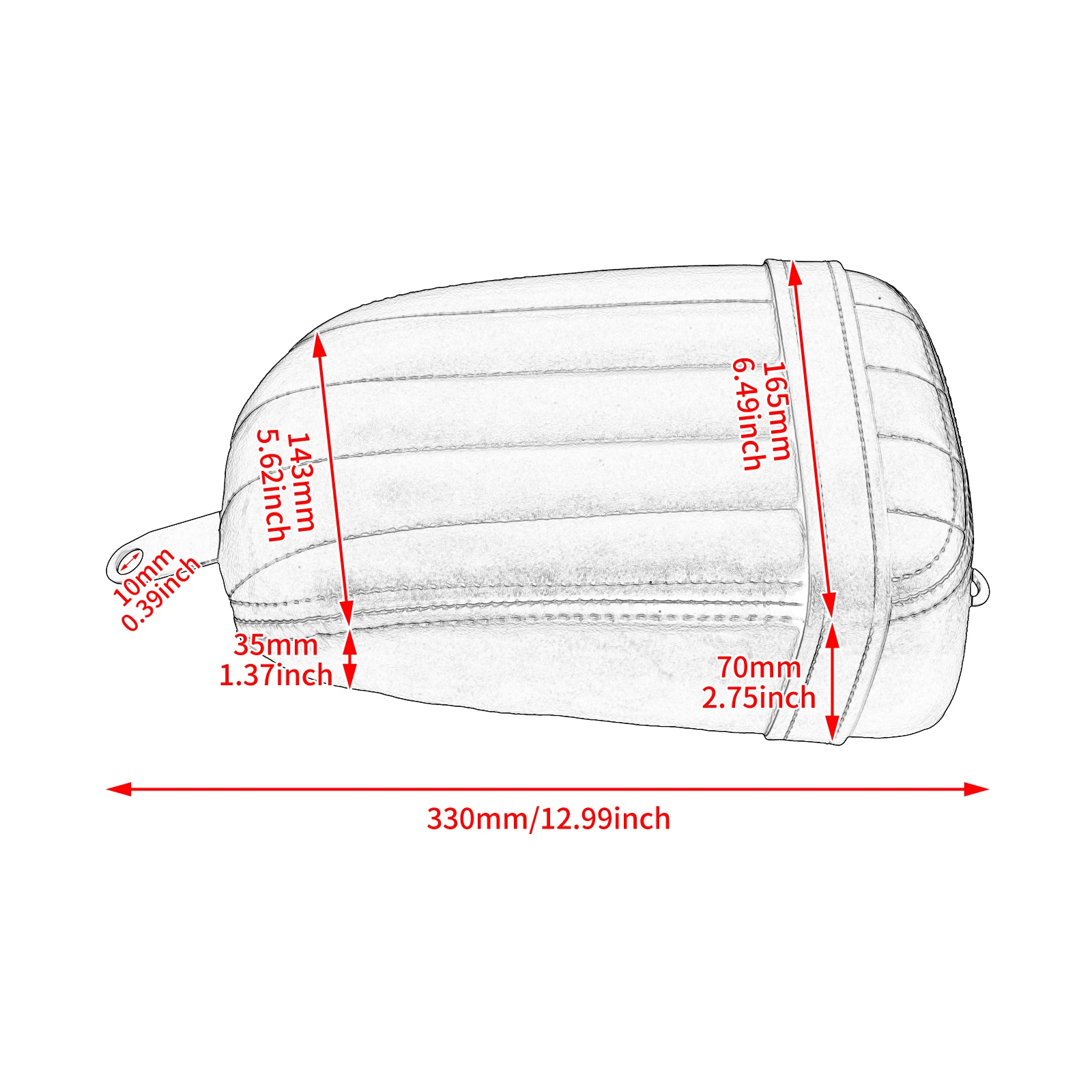 Черные кожаные подушки для заднего сиденья мотоцикла пассажирского Harley Softail Street