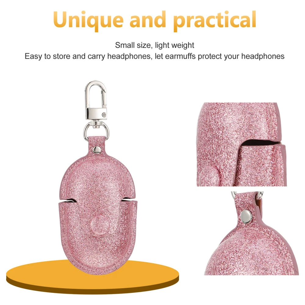 

1pc Chargeable Earphone Protective Cover Glitter Wireless Earphone Storage Box