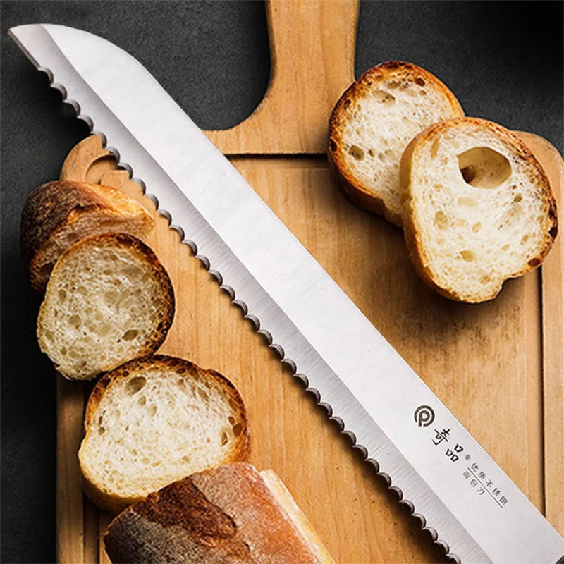 8-дюймовый нож для хлеба Инструменты выпечки торта из нержавеющей стали зубчатый