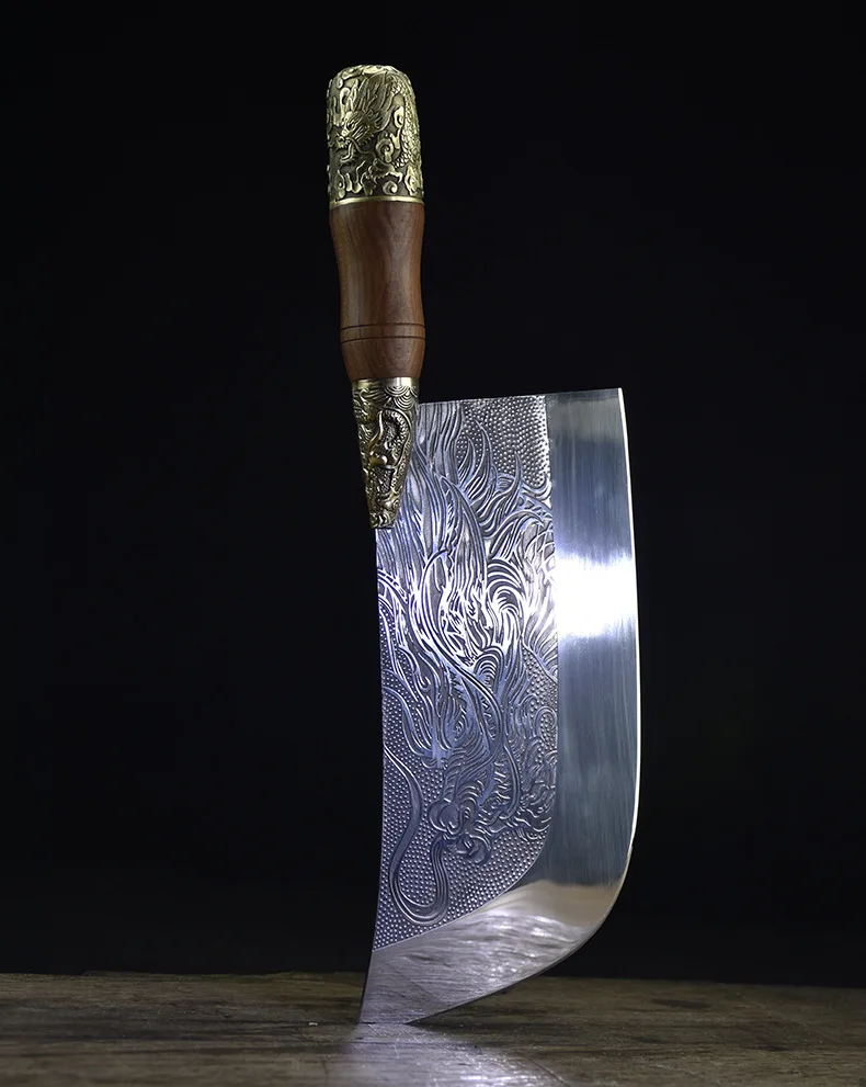 

Chef knife retro dragon relief personality creative unique household kitchen knifees cooking multifunctional kitchenware slice