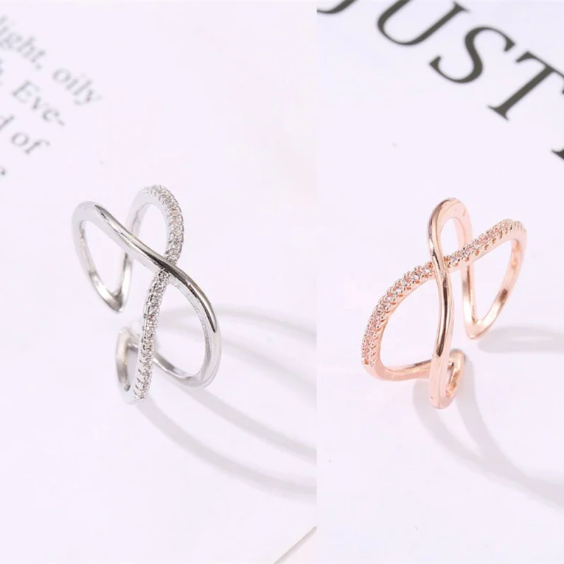 Женское кольцо ювелирное изделие новый тренд женское асимметричное X в