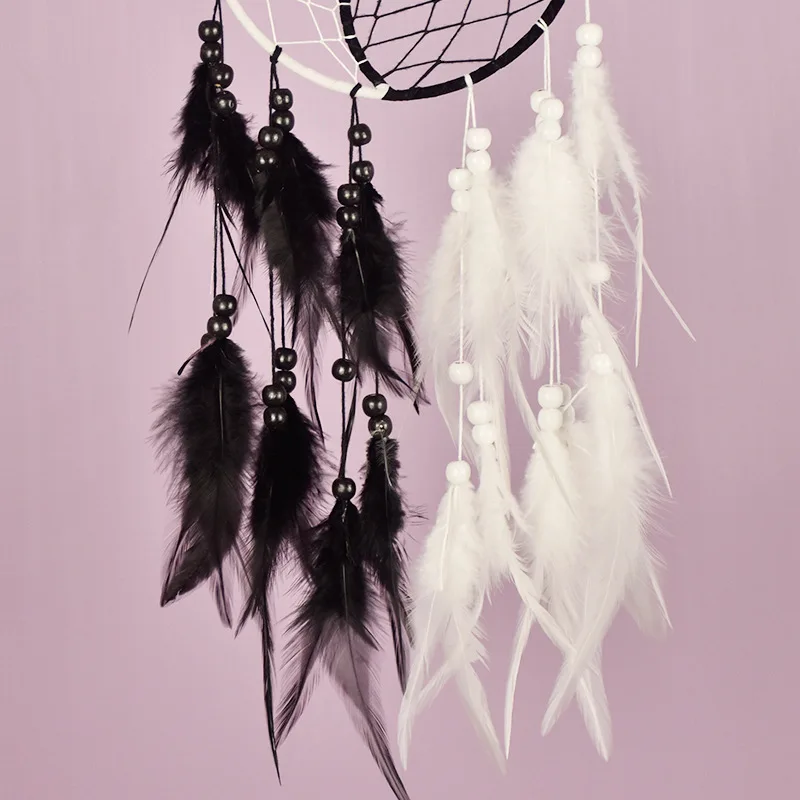 Подвеска в виде черно-белого пера Tai Chi креативное украшение подвеска Ловец снов