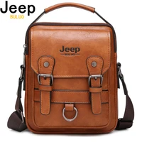 jeep buluo brand new mans crossbody shoulder bag multi function men handbags large capacity split leather bag for man travel