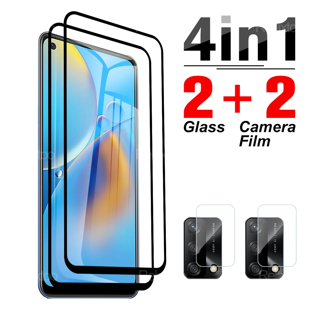 

4 в 1, защитная пленка для HD-экрана, закаленное стекло для объектива OPPO A74 4G 5G F19 OPO A 74 OPPOF19, защитная пленка для камеры 6,43 "CHP2219