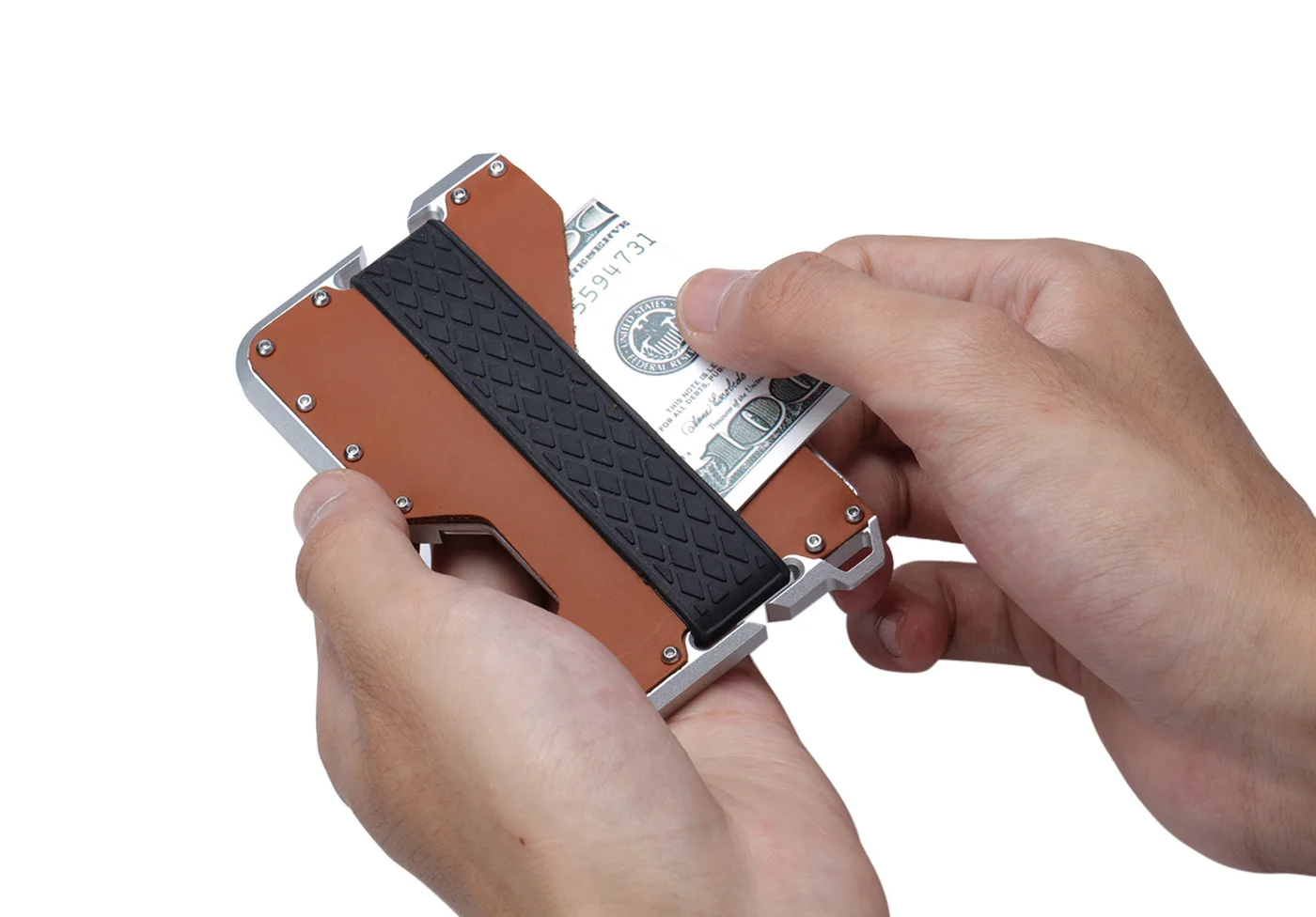 Кожаный бумажник RFID из алюминиевого сплава, держатель для карт 658, открытый металлический резак, бумажник для карт, мужской и женский металлический винтажный алюминиевый ящик для карт