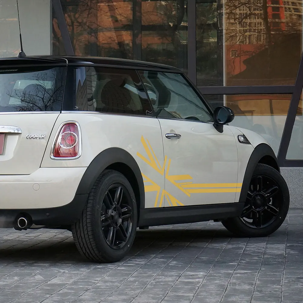 DSYCAR 1 пара автомобильных гонок решетка дверь боковые полосы кузов наклейки