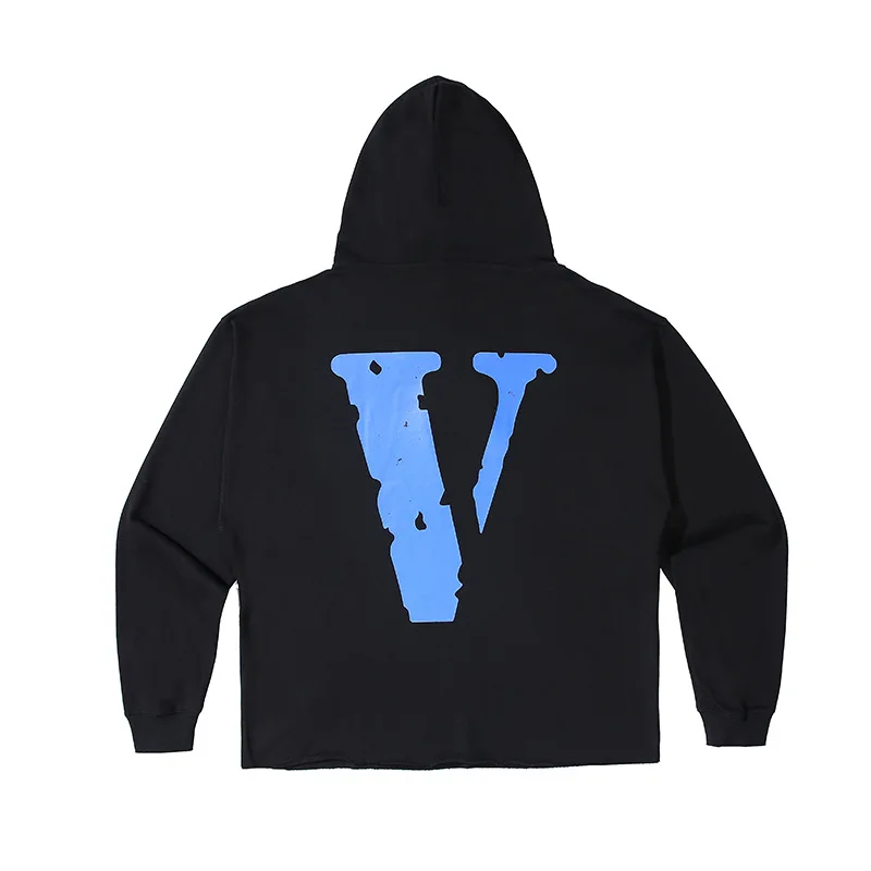 

big V alphabet logo printing Hoodies boys relaxed joker super fire Men Sweatshirts Friends black and orange big V Hoodie