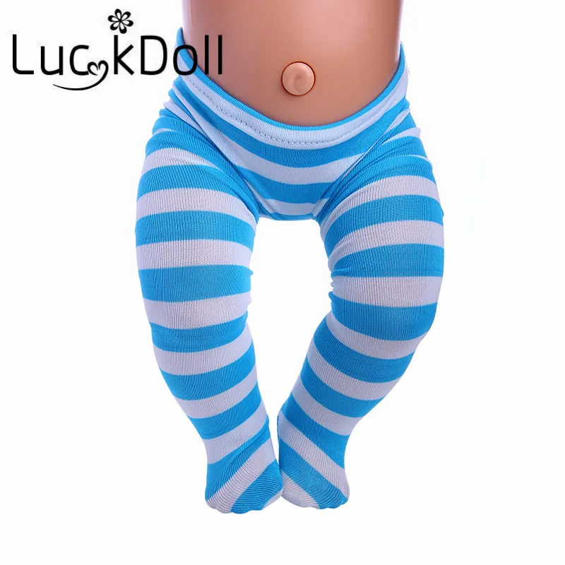 

New arrival of multi-color striped tights for 18 inch American doll, is to give children the best gift