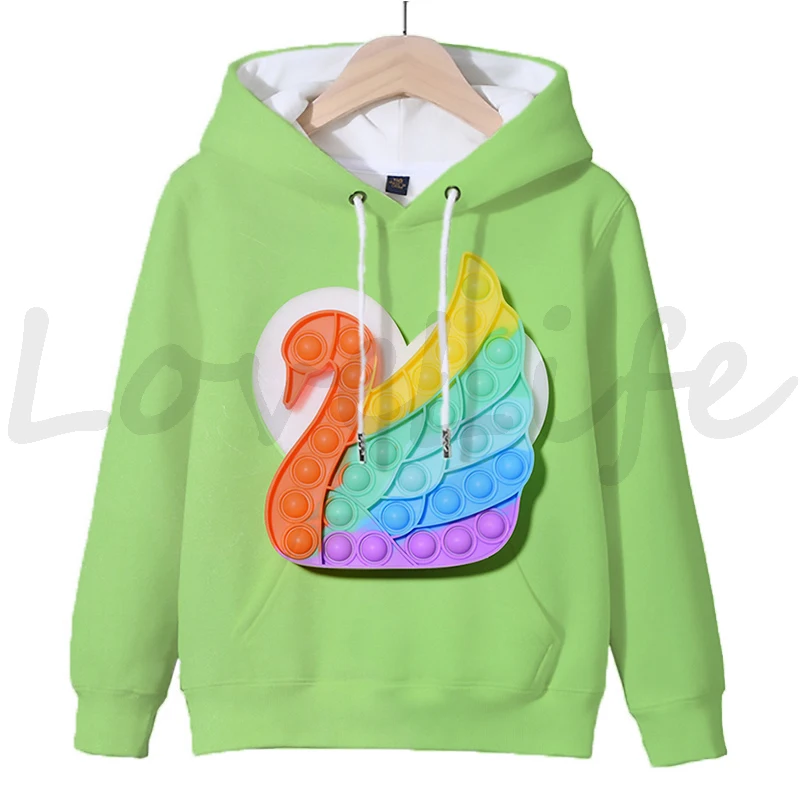 Толстовка детская с капюшоном и 3D-принтом свитшот в мультяшном стиле забавная