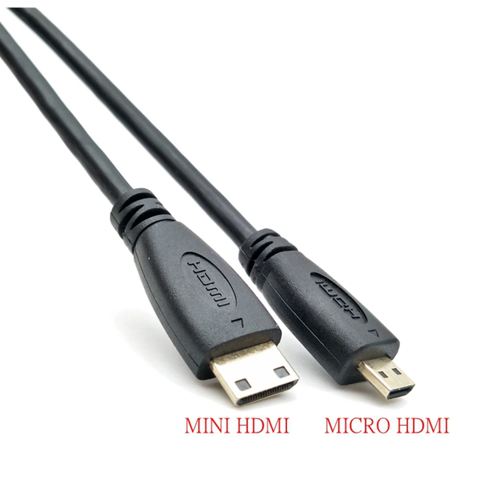 

1 шт. HDMI-kompatibel 1,4 Mini Stecker auf Micro HDMI Тип D переговорник видео дата-адаптер кабель 1080P 1 фут