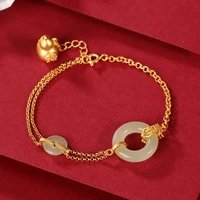 bastiee round jade bracelets silver 925 jewelry bracelet for women wedding jewelry xi gold plated hmong handmade luxury gifts
